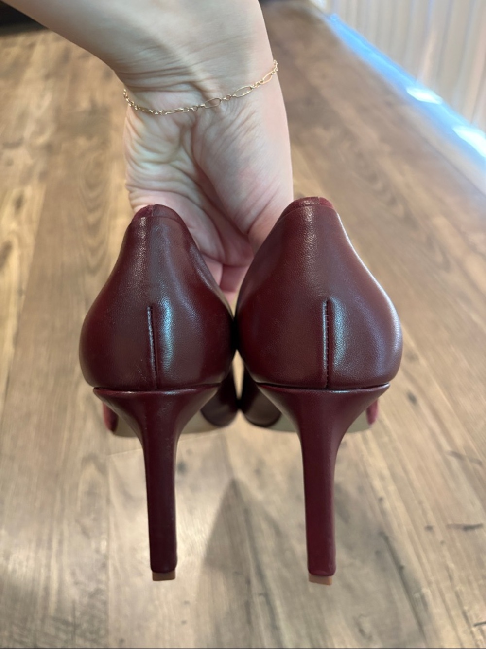 Vince Camuto Genuine Suede & Leather Heels Maroon Pumps Fall size 9 - Picture 5 of 7